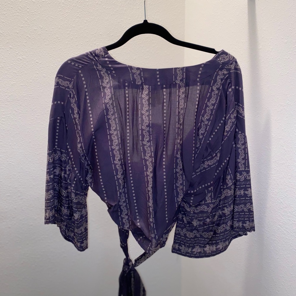 Purple wrap shirt